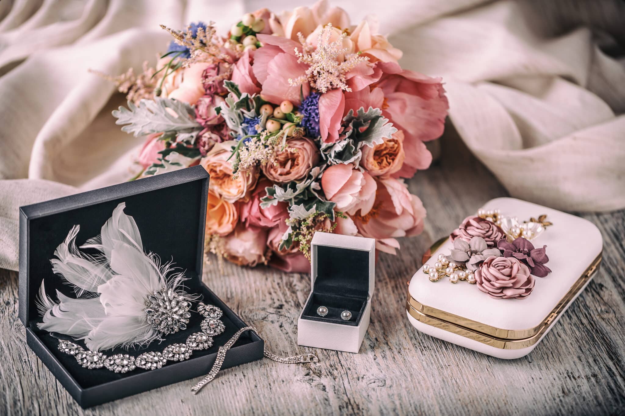 wedding composition. bride accessories