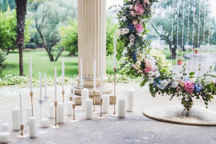 wedding decorations with a lot of candles