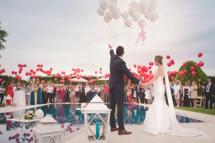 mariage ballon maries