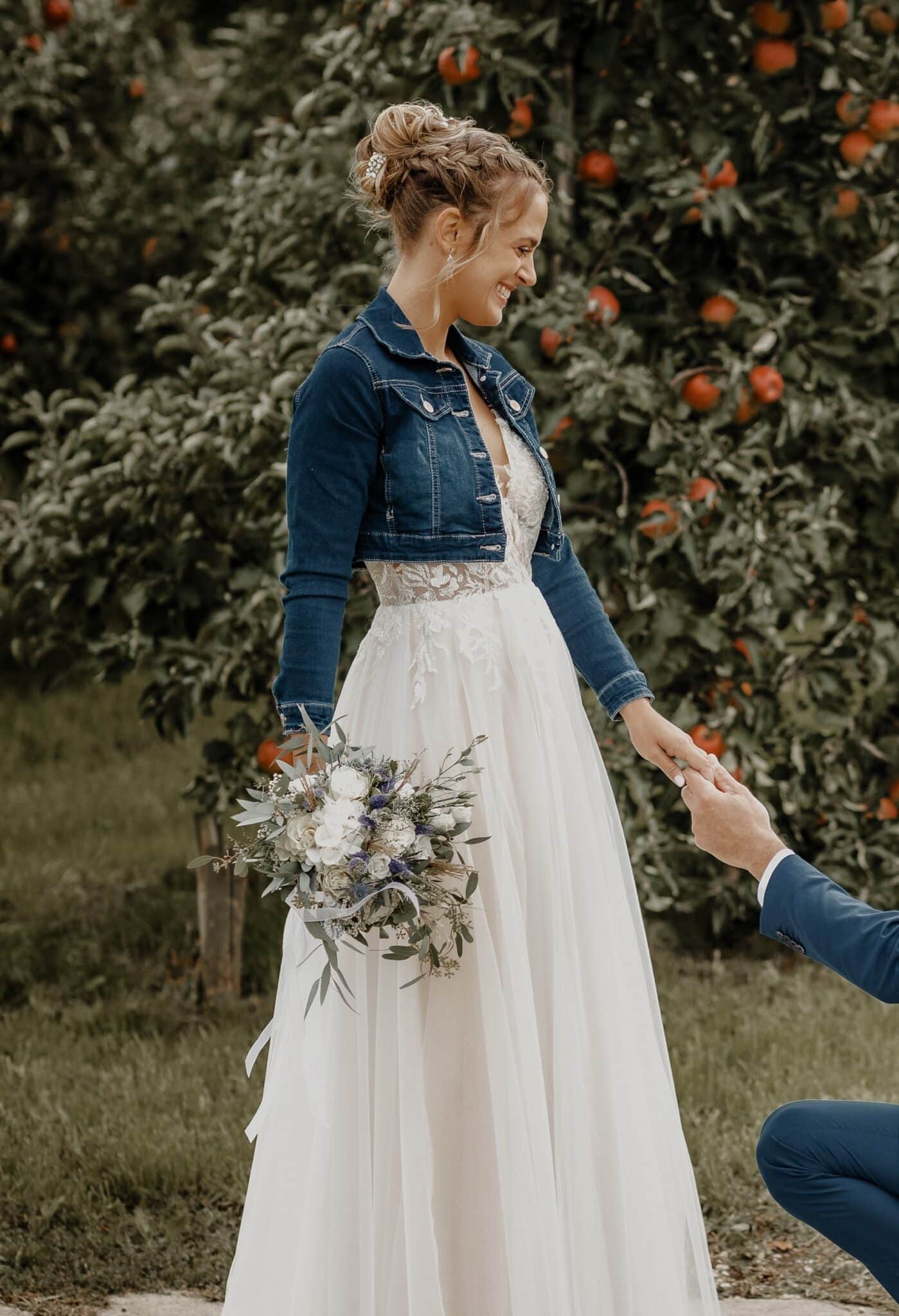 eg mariages veste en jean personnalisee